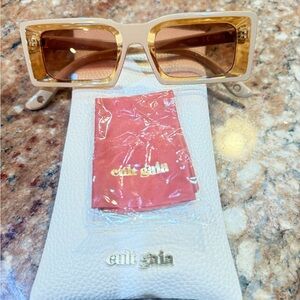 Cult Gaia Tan Sunglasses with Pouch
